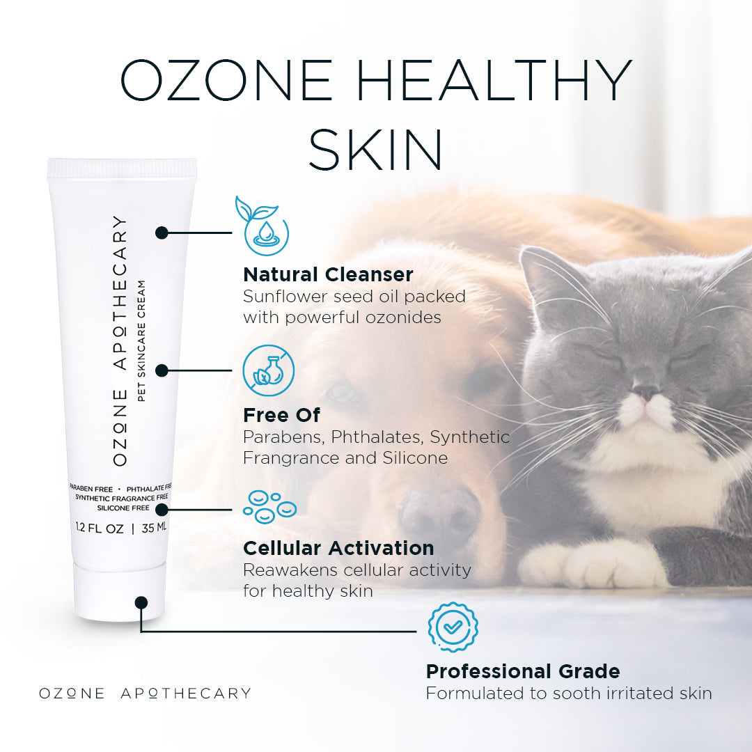 ozone pet skincare cream infographic