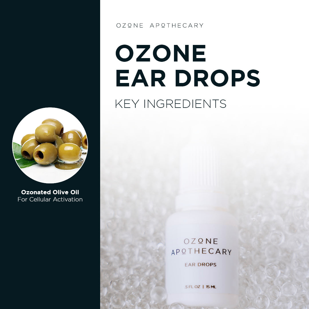 Ozone ear drops key ingredients infographic