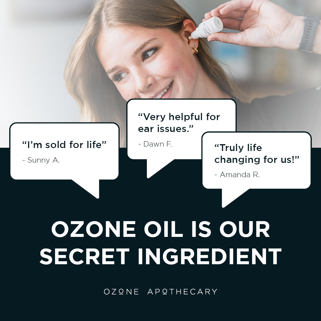 Ozone ear drops infographic secret ingredient