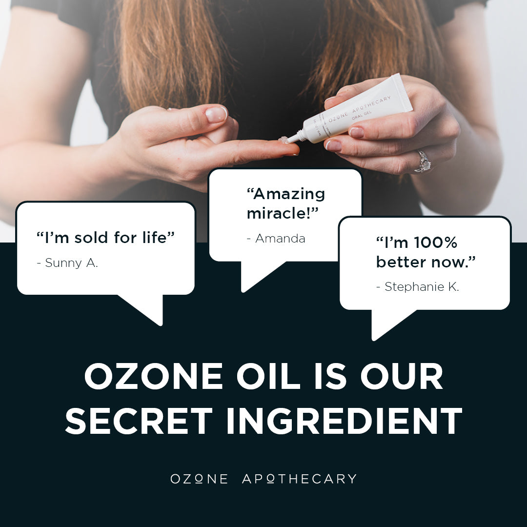 Ozone oral gel infographic secret ingredient