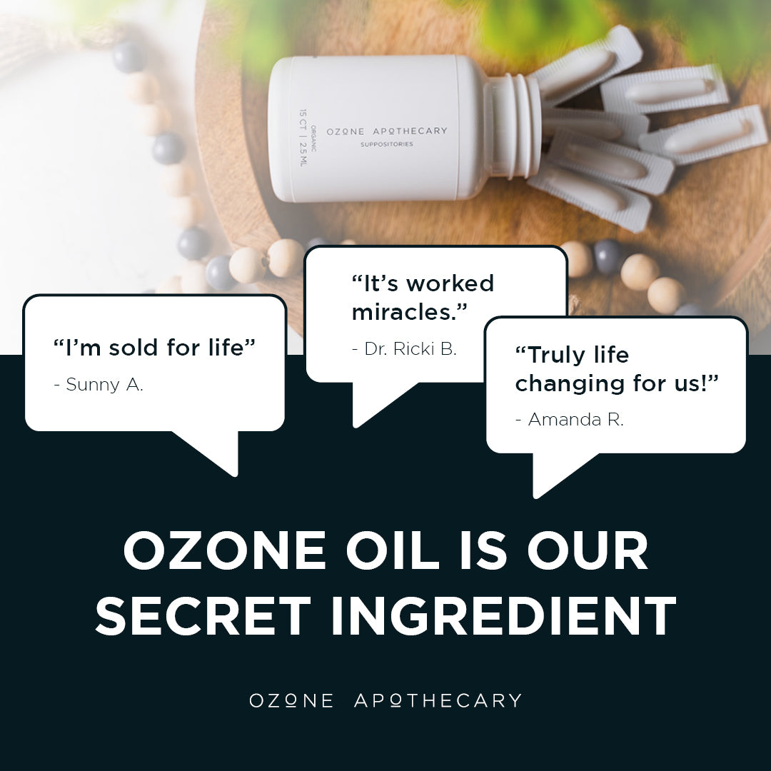 Ozone suppository infographic key ingredients