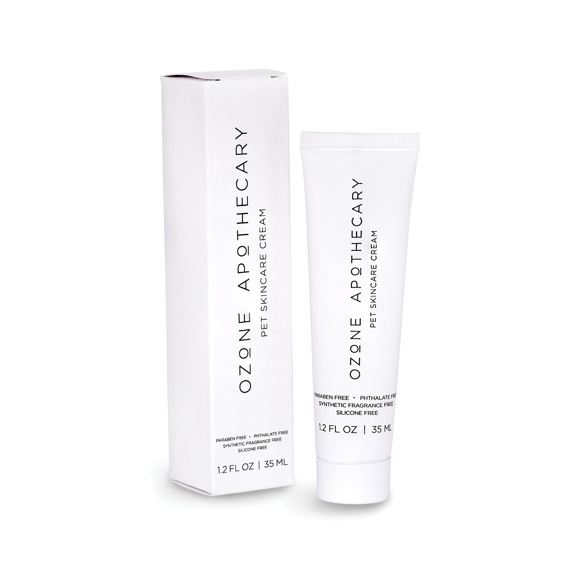 ozone pet skincare cream box and tube