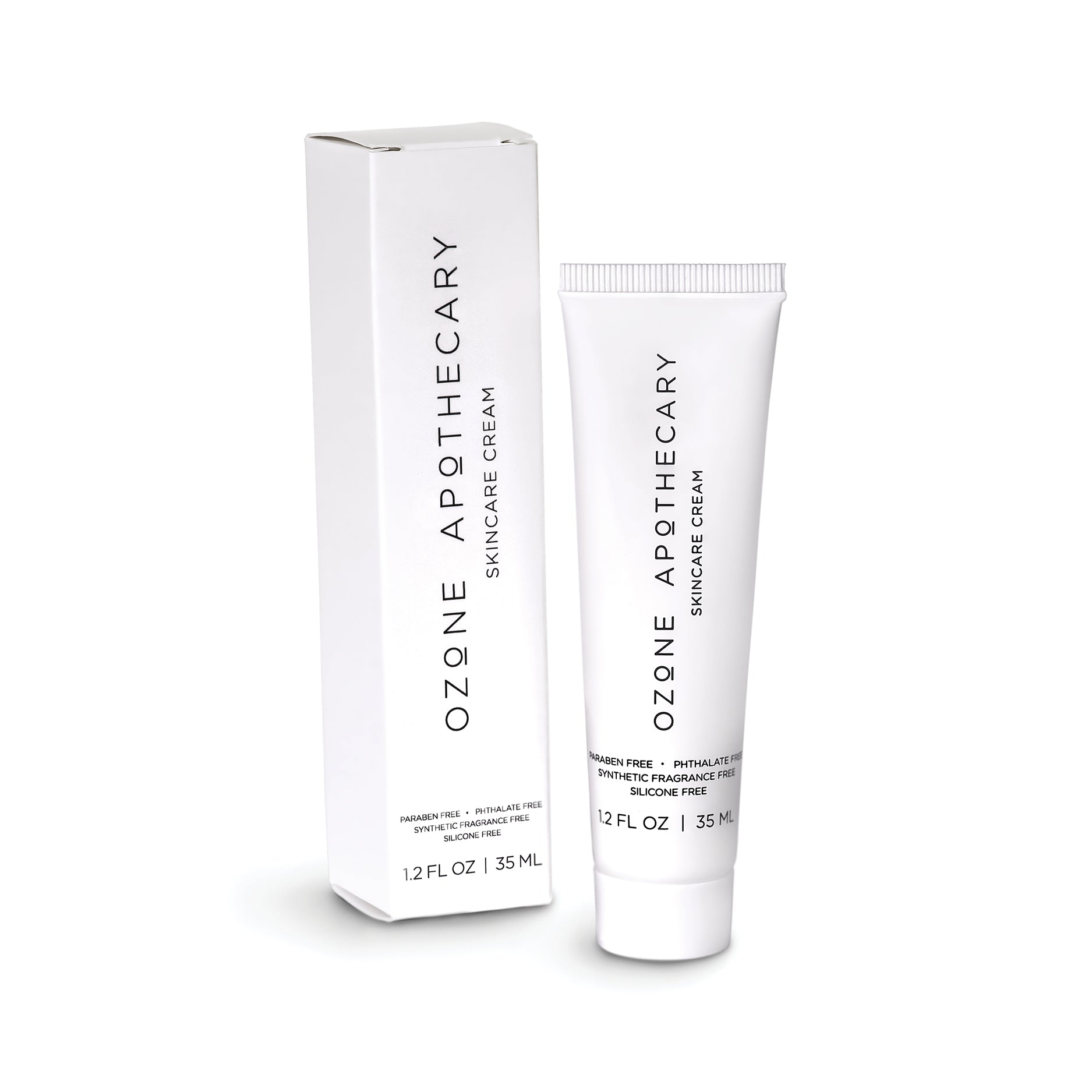 Ozone oil skincare cream box and tube