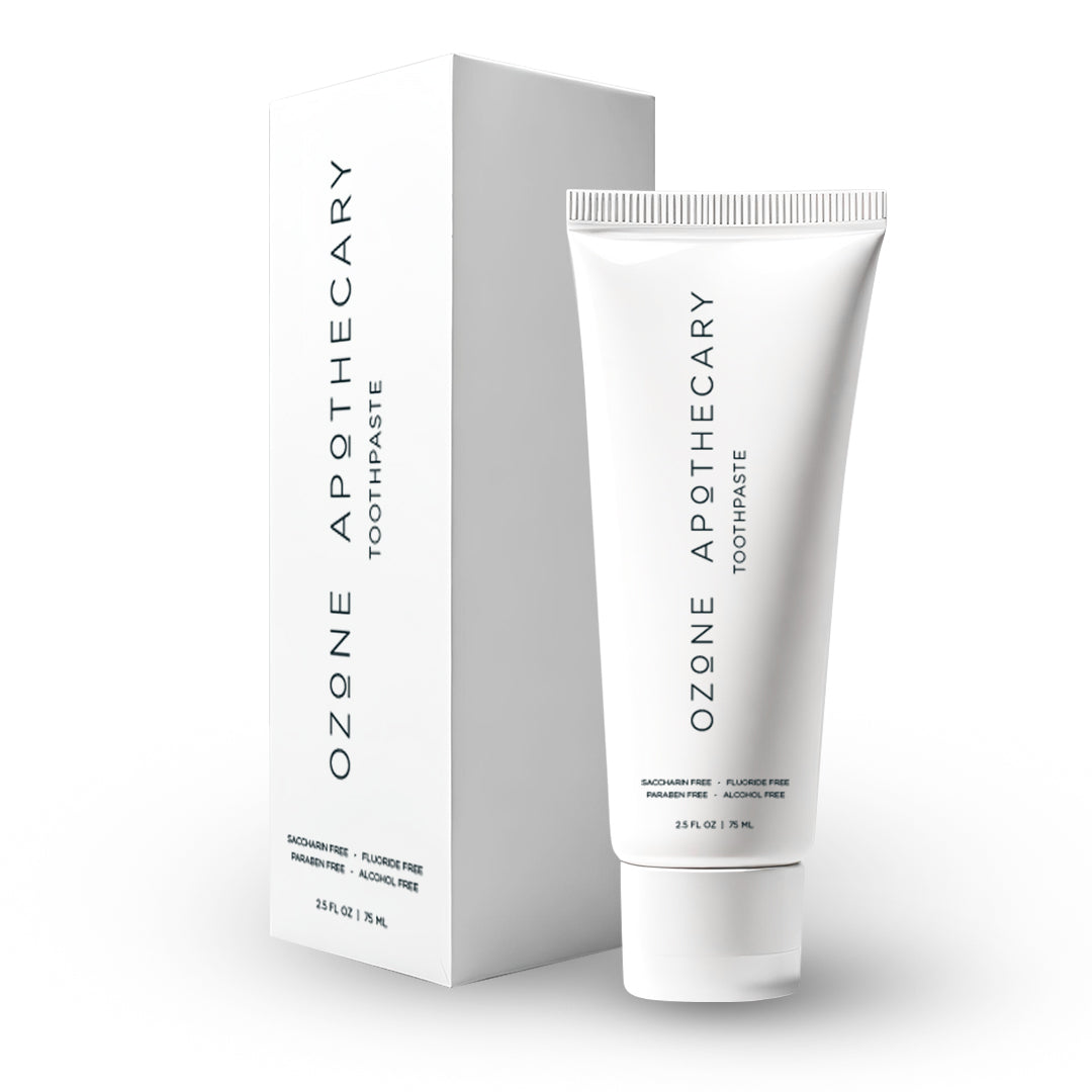 Ozone toothpaste box and bottle