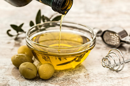 olive oil in a clear bowl