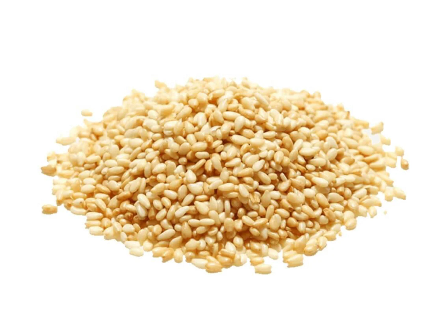 pile of tan sesame seeds