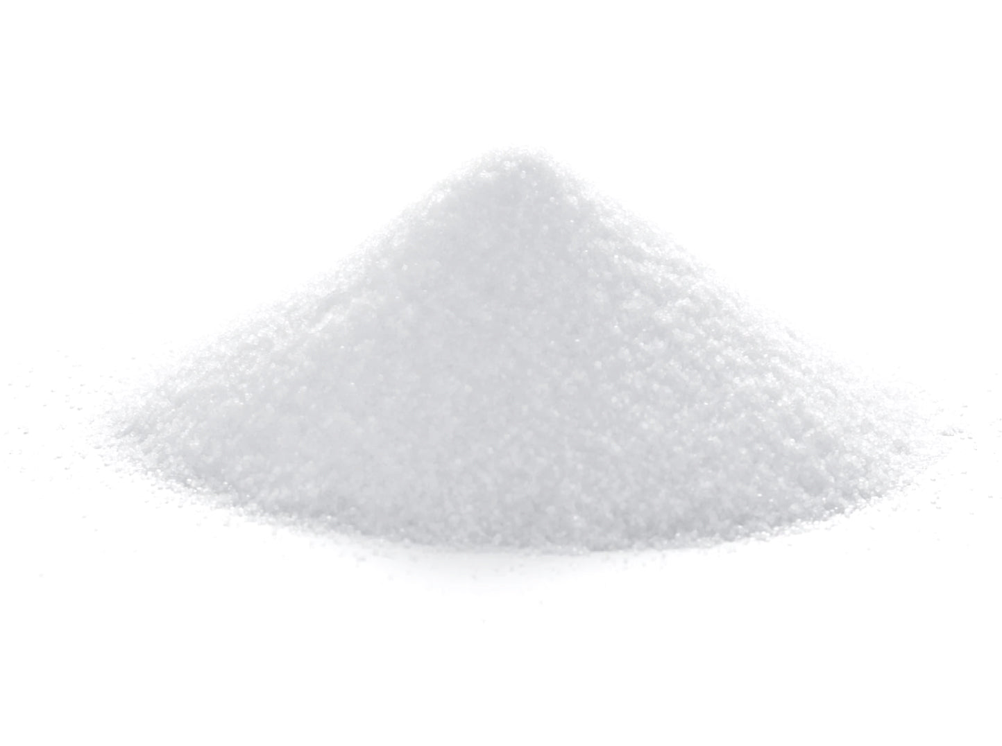 white sorbitol powder in pyramid shape